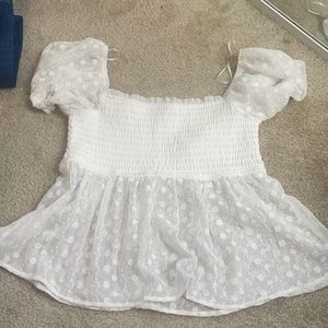 Francescas Peplum White Top size: XL with tags